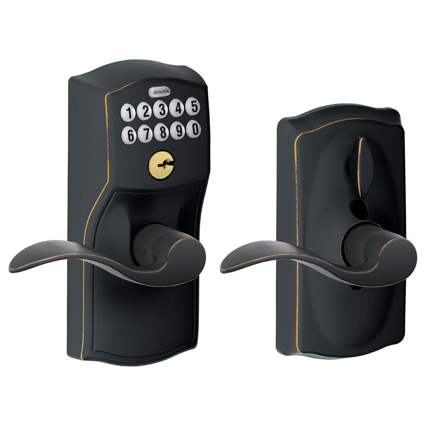 Schlage Residential FE595 CAM716ACC KD FE Series Grade 2 Cylindrical PIN Access Technology Keypad Lockset