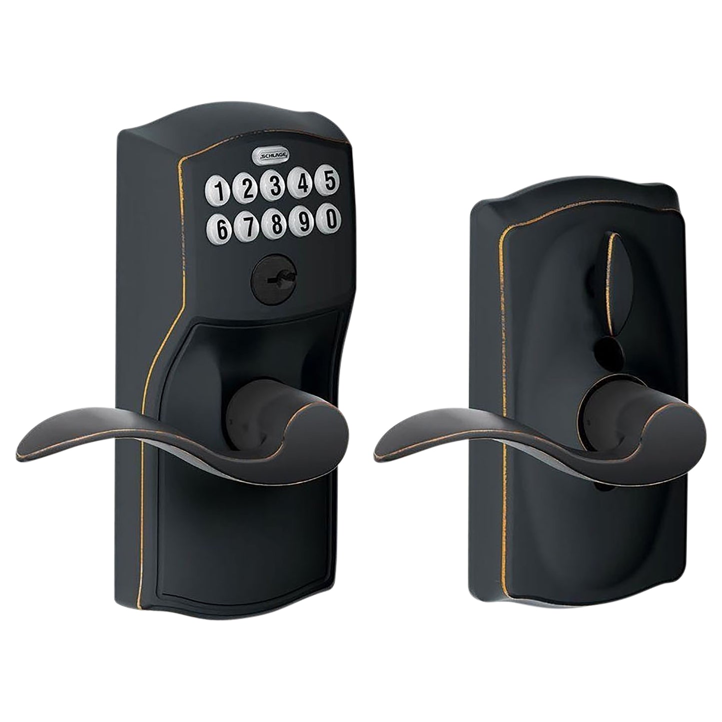 Schlage Residential FE595 CAM716GEO FE Series Grade 2 Cylindrical PIN Access Technology Keypad Lockset