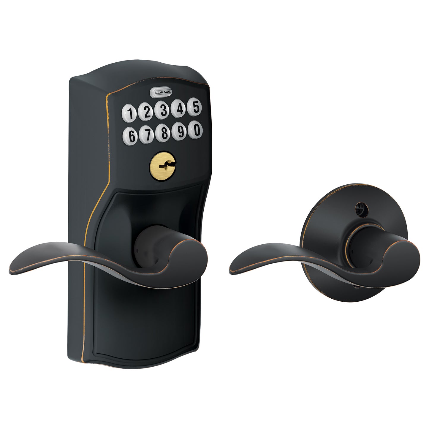Schlage Residential FE575 CAM716ACC KD FE Series Grade 2 Cylindrical PIN Access Technology Keypad Lockset